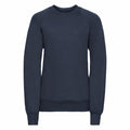 A plain, dark gray crewneck sweatshirt with long sleeves by Russell (Product Name: 7620B), displayed against a white background.