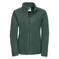 The Russell 8700F, a green fleece jacket featuring a full zip and high collar, is showcased against a plain white background.