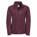 Displayed against a plain white background, the Russell 8700F is a maroon fleece jacket featuring a front zipper, high collar, and side pockets.