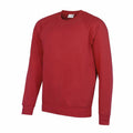 An AC001 red crewneck sweatshirt from AWDis Academy set against a white background.