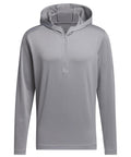 A light grey long-sleeve hoodie with a half-zip front, no visible logos or patterns, shown against a white background.