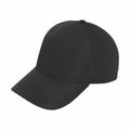 A basic black baseball cap from adidas (Product: AD082) featuring a curved brim and an adjustable strap at the back.