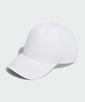 A plain white adidas AD082 baseball cap with a curved brim and stitched detailing, displayed against a light gray background.