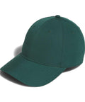 The Caps product is a plain dark green baseball cap featuring a curved peak and ventilation eyelets, displayed on a white background.