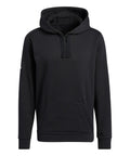 Hoodies: A plain black hoodie with a front kangaroo pocket, drawstring hood, and long sleeves, shown on a white background.
