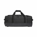 adidas AD195 duffel bag in black and gray with two handles and a zipper closure.