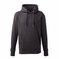 A simple dark hoodie, featuring a front pocket and drawstrings, by Anthem (Product Name: AM001).