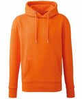 An eye-catching orange hoodie featuring a front pocket and drawstrings on the hood by Anthem, named AM001.