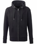 Anthem's AM002 features a black zip-up hoodie design with drawstrings and convenient front pockets.