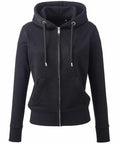 Anthem's AM004 features a black zip-up design with a drawstring hood and front pockets.