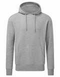 Anthem brand AM006 gray hooded sweatshirt, featuring a front pocket and drawstrings, shown from the front.