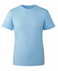 A plain light blue AM010 T-shirt by Anthem, featuring short sleeves and a round neckline, displayed on a white background.