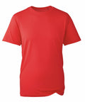 An Anthem AM010 short-sleeve t-shirt in plain red is displayed against a white background. It features a round neckline with no visible logos or designs.