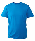 The AM010 by Anthem is a plain blue T-shirt showcased against a white background, featuring short sleeves and a crew neckline.