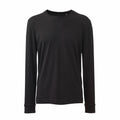 An Anthem AM011 long-sleeve T-shirt in black displayed on a white background.