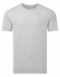 The AM012 t-shirt by Anthem features a simple and casual design with short sleeves and a round neckline in a plain light gray color, set against a white background. The fabric looks soft and smooth, enhancing its understated elegance.