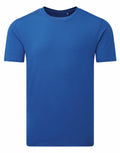 A plain blue T-shirt from Anthem, product name AM012, featuring short sleeves and a crew neckline, displayed against a white background.