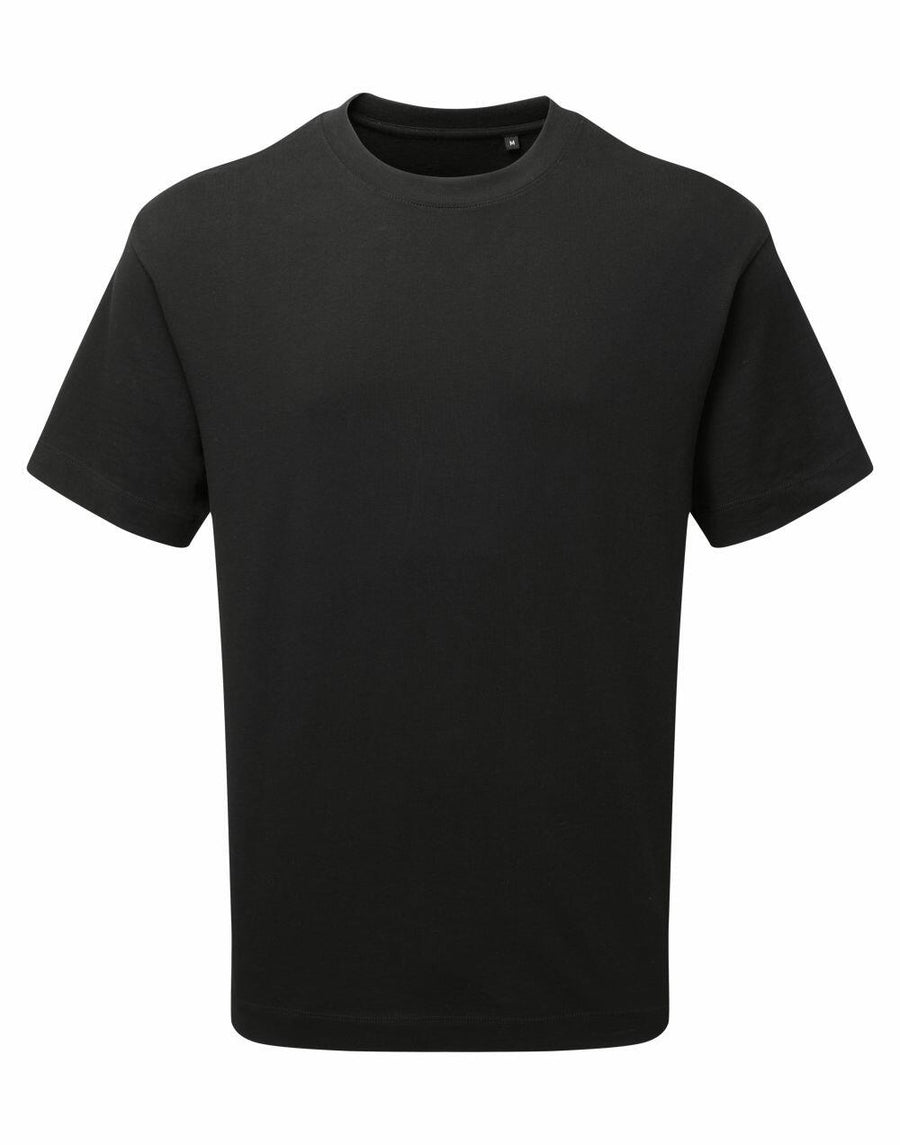 A plain AM015 black T-shirt from the brand Anthem is displayed on a white background.