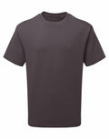 An Anthem AM015 plain black T-shirt displayed on a white background.