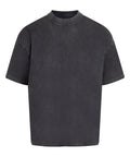The T-Shirts product features a plain, oversized short-sleeve design in faded black or charcoal, shown on a white background with a crew neck and no visible logos or designs.