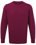 Introducing the Anthem AM020: a stylish plain maroon sweatshirt featuring long sleeves and a ribbed crew neck.