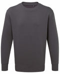 The AM020 sweatshirt by Anthem features a gray crewneck design with long sleeves and ribbed cuffs.
