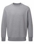 Introducing the Anthem AM020: a classic gray sweater featuring long sleeves and a crew neckline. Crafted from soft and comfortable fabric, this versatile piece is perfect for casual wear with its simple, unadorned design.