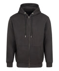 The Hoodies product is a plain black zip-up hoodie featuring a drawstring hood, long sleeves, and two front pockets, shown on a white background.