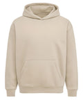 The Hoodies is a plain beige jumper with a hood, front pouch pocket, and long sleeves, shown against a white background.