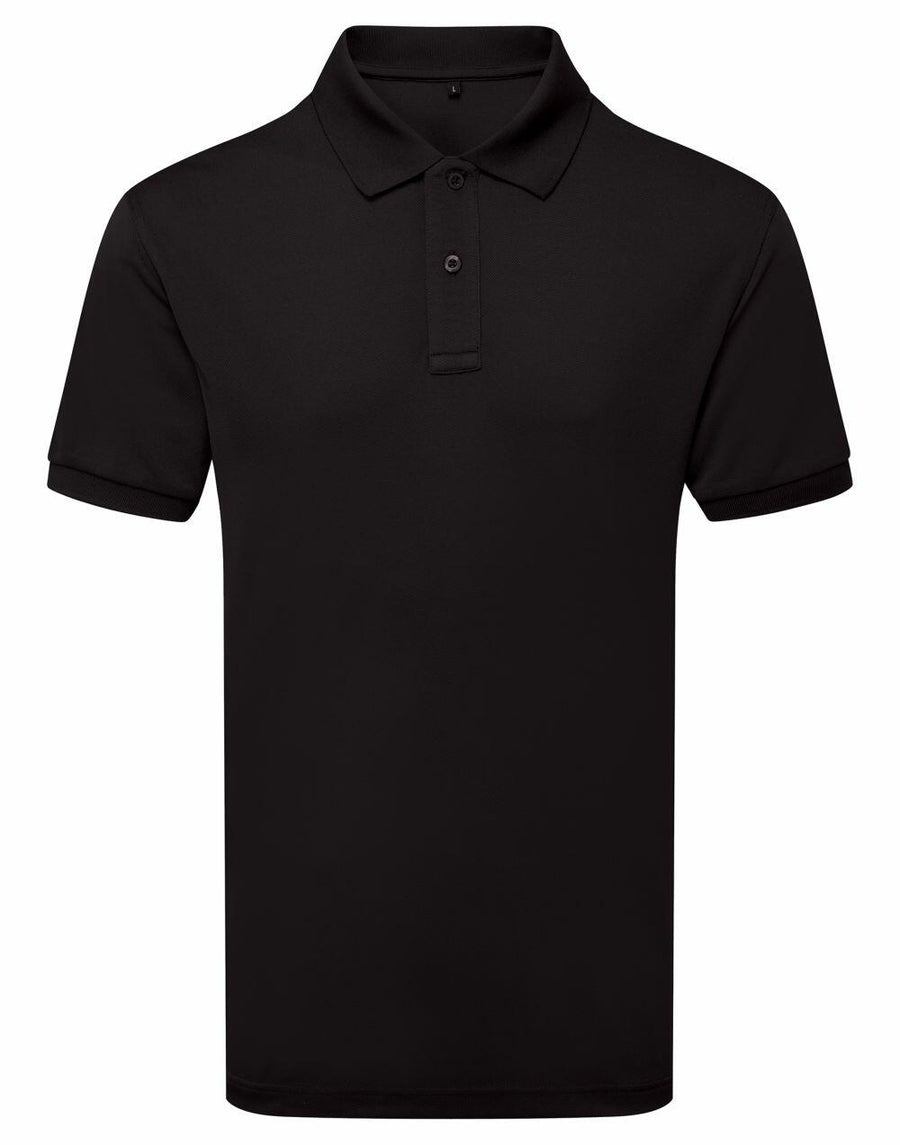 Asquith & Fox AQ002 black polo shirt with buttons.