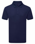 A simplistic yet stylish polo shirt offered by Asquith & Fox, model AQ002, in a rich dark navy blue hue. This short-sleeve shirt features a classic collar and a two-button placket, beautifully set against a plain white background.