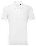 Introducing the AQ002 by Asquith & Fox, a classic plain white polo shirt featuring short sleeves and a collar. It boasts a buttoned placket with two visible buttons and is elegantly showcased against a white background.