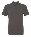 Asquith & Fox AQ010 is a short-sleeve polo shirt in plain dark gray, featuring a collar and three buttons.