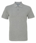 The AQ010 is a plain gray short-sleeved polo shirt by Asquith & Fox, featuring a collar and three buttons on the placket. Displayed against a white background, it highlights its simple and classic design.