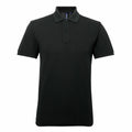The AQ015 from Asquith & Fox is a plain black short-sleeve polo shirt featuring a collar and three buttons.
