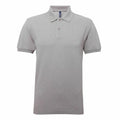 The product AQ015 from Asquith & Fox is a plain gray polo shirt featuring short sleeves and a buttoned collar, shown against a white background.
