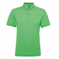 Asquith & Fox AQ015 green short-sleeve polo shirt with a collar, showcased against a white background.
