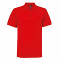 Introducing the Asquith & Fox AQ015: a classic red polo shirt featuring short sleeves, a collar, and a button-up front.