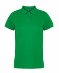 Asquith & Fox's AQ020 is a plain green polo shirt with a collar and short sleeves, featuring a three-button placket.