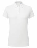 A plain white polo shirt featuring short sleeves and a collar by Asquith & Fox (Product Name: AQ025), displayed against a white background.