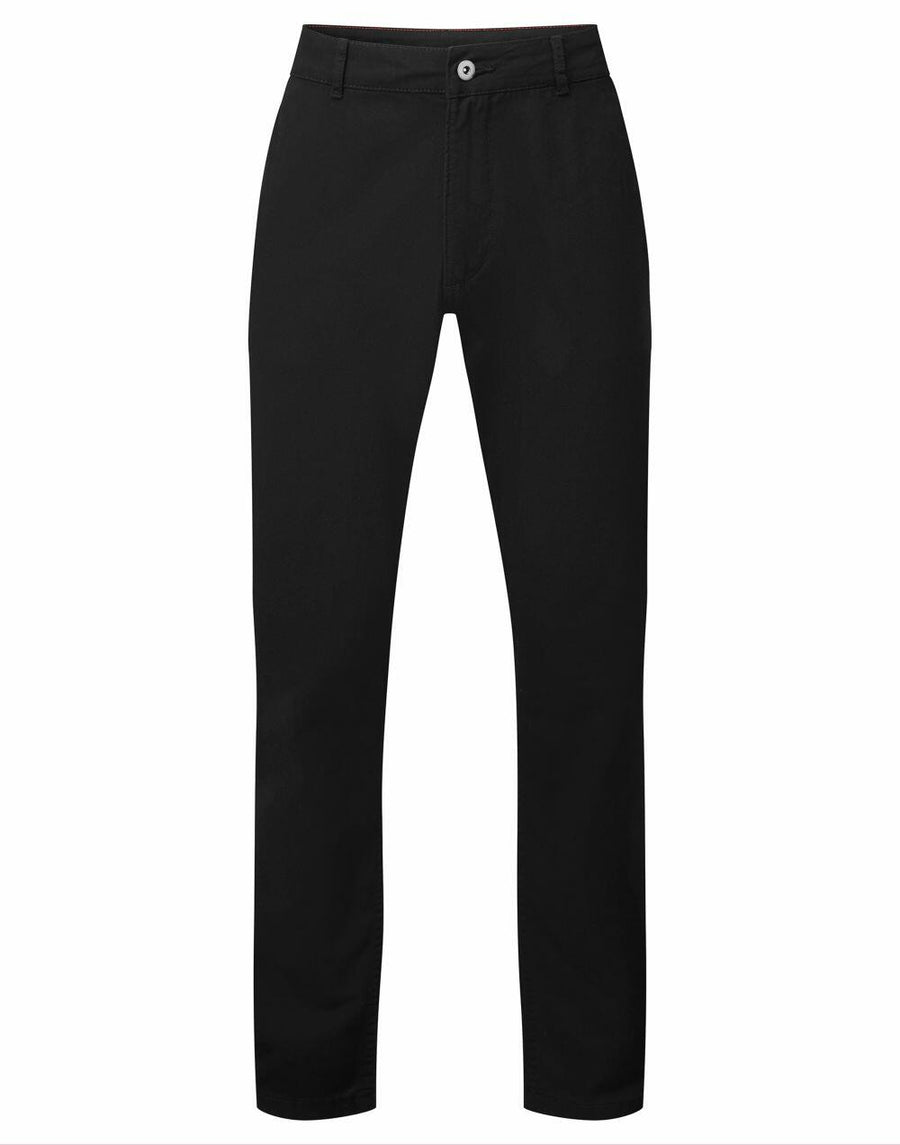 Asquith & Fox AQ050 black pants featuring a button and zip closure, showcased against a white background.