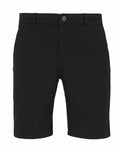 Asquith & Fox AQ051 black knee-length shorts feature a straight cut and come equipped with belt loops, along with a button and zip closure.