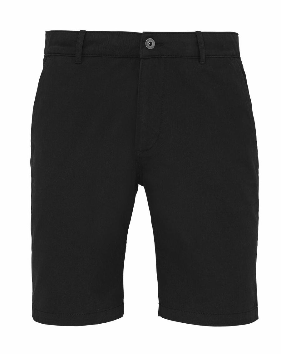 Asquith & Fox AQ051 black knee-length shorts feature a straight cut and come equipped with belt loops, along with a button and zip closure.