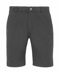 Asquith & Fox's AQ051 shorts for men feature a minimalist design in gray, complete with button and zip closure and belt loops. Made from a lightweight fabric, these shorts are ideal for warm weather.