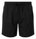 Introducing the Asquith & Fox AQ053: black shorts featuring a drawstring and an elastic waistband, elegantly showcased against a white background.