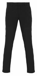 Asquith & Fox AQ060 black pants featuring belt loops and straight legs, showcased on a white background.