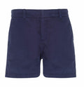 Asquith & Fox AQ061 shorts in navy blue, featuring belt loops and a front fly closure.