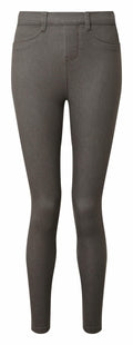 Asquith & Fox's AQ062 olive green jeggings, featuring front pockets and seam details, are showcased on a white background.