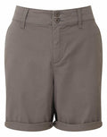 Asquith & Fox women's shorts, model AQ068, in khaki feature rolled cuffs, a double-button closure, and belt loops.
