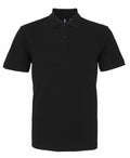 Asquith & Fox AQ082 short-sleeved polo shirt with a buttoned collar in black.